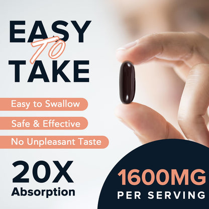 1600 mg Liposomal NAD+ Supplement – 98% Pure NAD+ | Superior Absorption | 120 Softgels