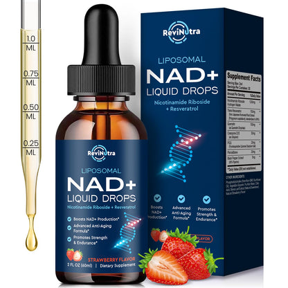 Liposomal NAD+ Liquid – NR, PQQ, Resveratrol, CoQ10 (Strawberry) 2 oz