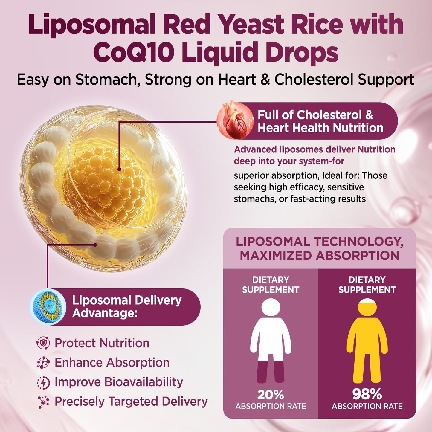 Liposomal Red Yeast Rice + CoQ10 Liquid Drops 1200mg – Heart Health
