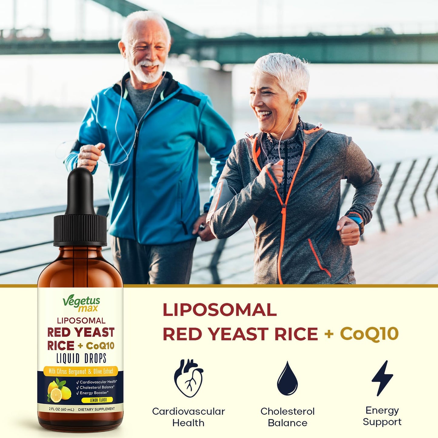 Liposomal Red Yeast Rice with CoQ10 Drops – Cholesterol & Heart Health (2 fl oz)