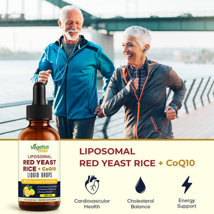 Liposomal Red Yeast Rice with CoQ10 Drops – Cholesterol & Heart Health (2 fl oz)
