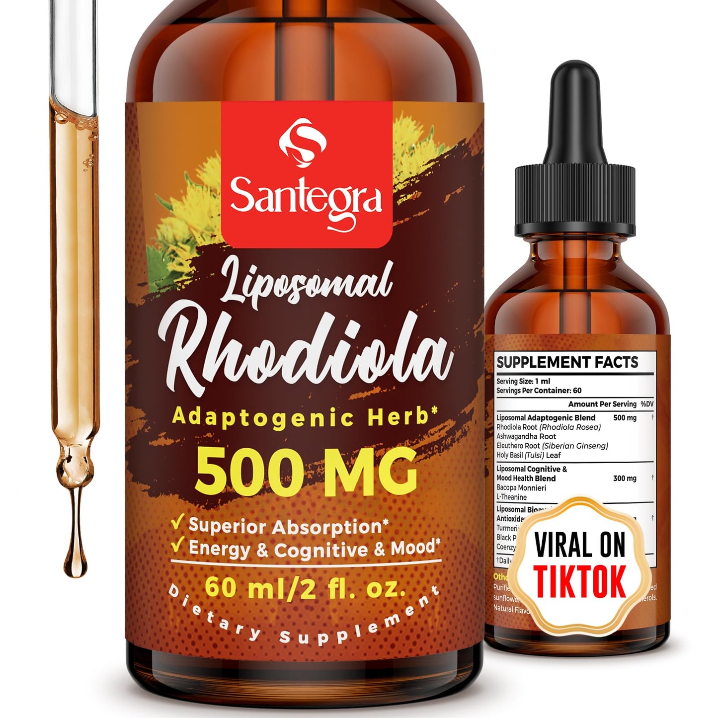 57,000 MG Liposomal Rhodiola Rosea with Ashwagandha – High-Absorption Liquid (60 ml)