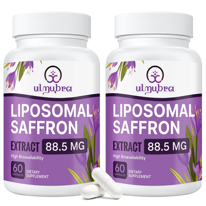 Liposomal Saffron 88.5 mg | 120 Vegan Capsules | Mood, Focus & Energy