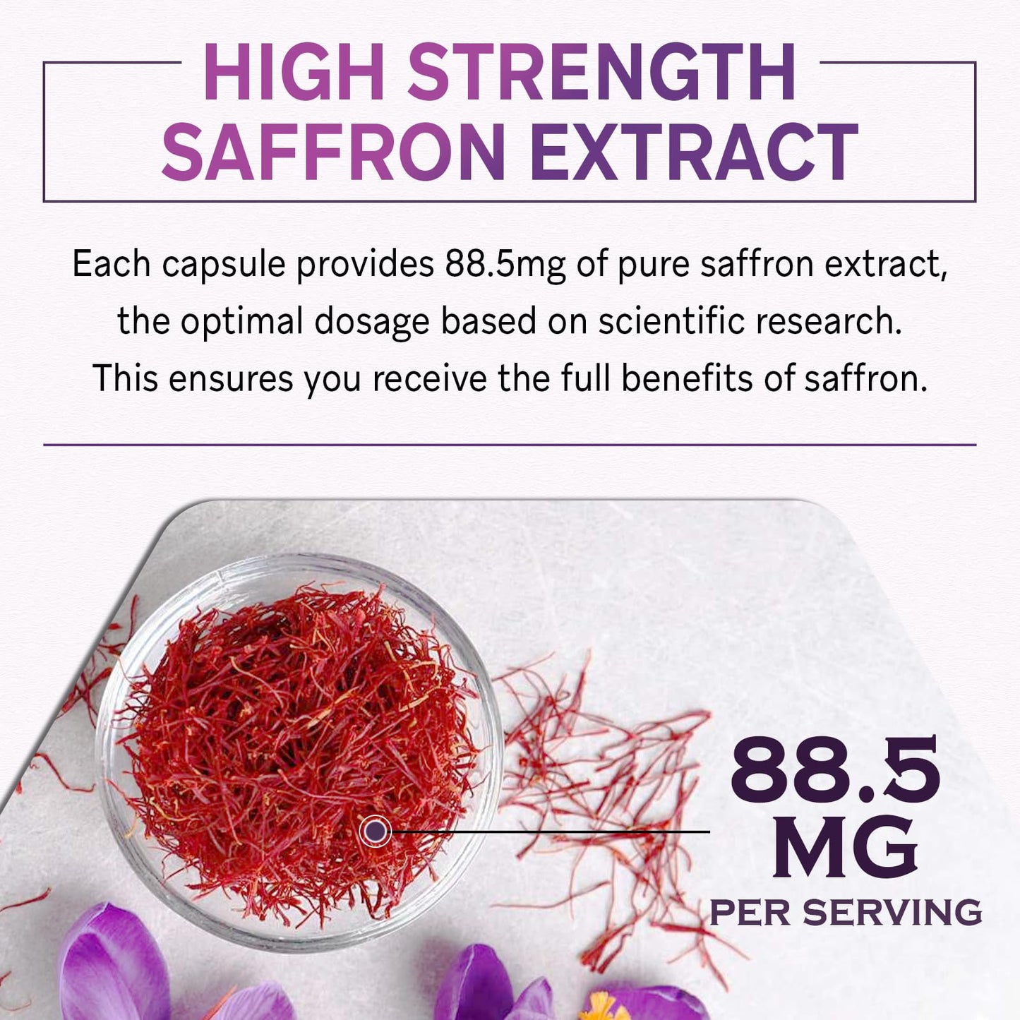 Liposomal Saffron 88.5 mg | 120 Vegan Capsules | Mood, Focus & Energy