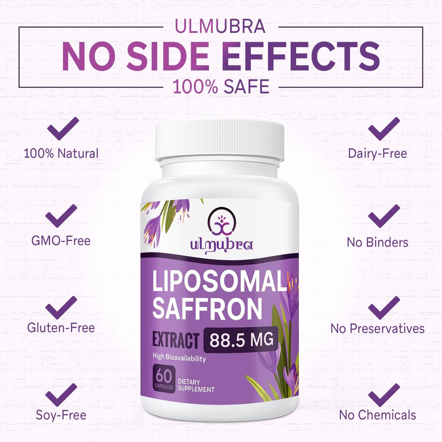 Liposomal Saffron 88.5 mg | 120 Vegan Capsules | Mood, Focus & Energy