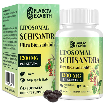 Liposomal Schisandra Berry Extract 1200mg – Stress & Adrenal Support | Vegan Softgels
