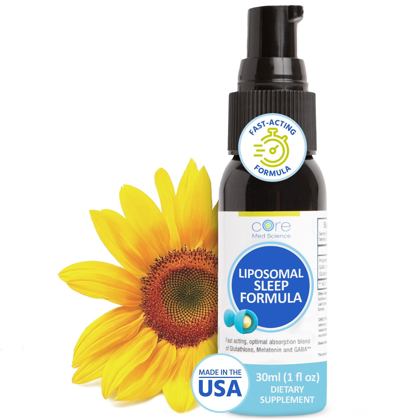 Liposomal Sleep Spray Formula by Core Med Science – 1 Fl Oz | Melatonin, GABA & Glutathione Sleep Aid