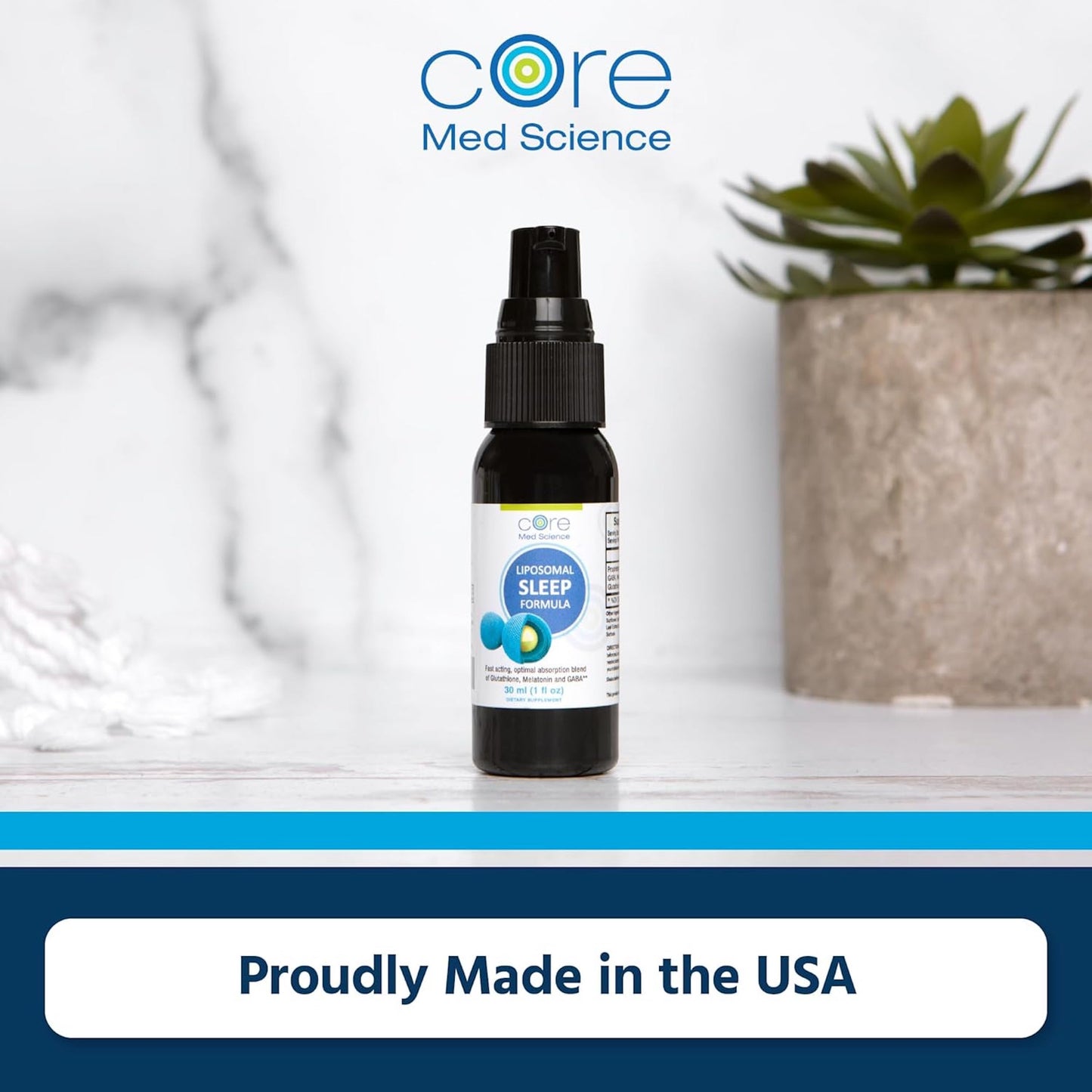 Liposomal Sleep Spray Formula by Core Med Science – 1 Fl Oz | Melatonin, GABA & Glutathione Sleep Aid