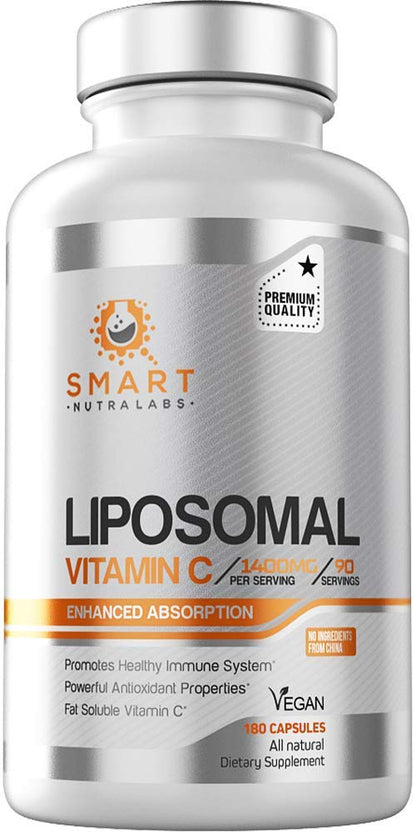 Liposomal Vitamin C 1400mg - 180 Vegan Capsules | China-Free, High-Absorption