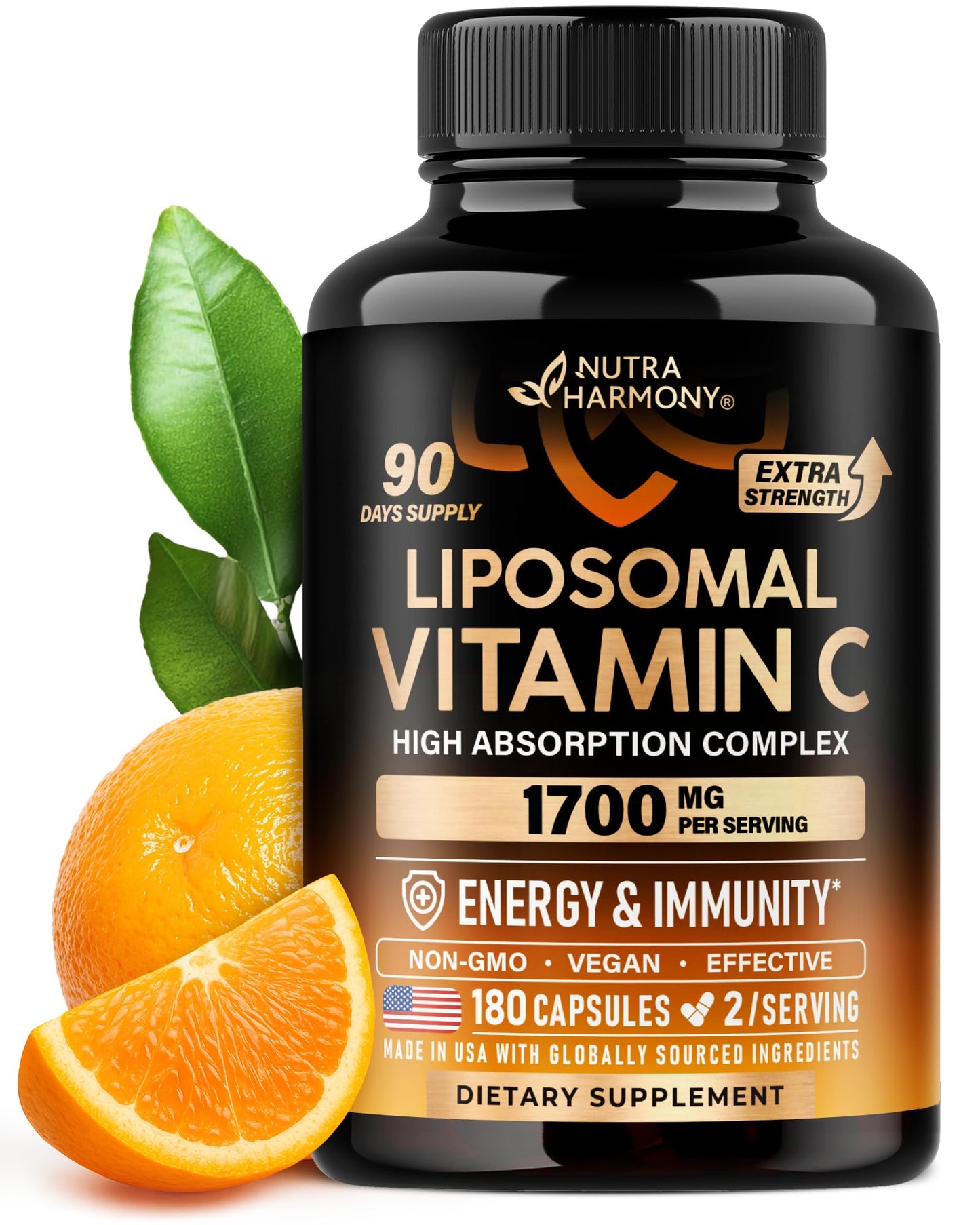 Liposomal Vitamin C 1700 mg – High-Absorption Fat-Soluble Complex | USA Made