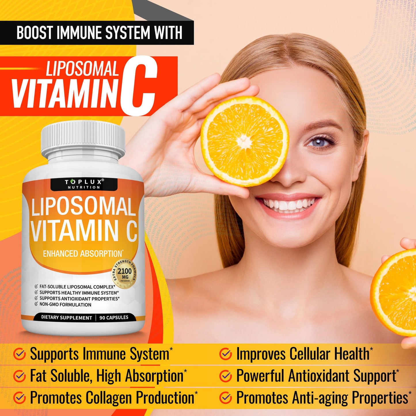Liposomal Vitamin C 2100mg – High Absorption Immune Support | Vegan