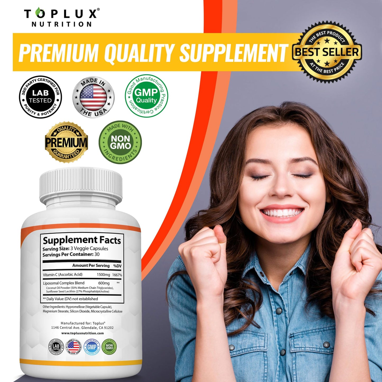 Liposomal Vitamin C 2100mg – High Absorption Immune Support | Vegan