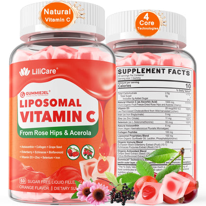 Liposomal Vitamin C Gummies 1000mg for Adults & Kids 9+ | Immune Support