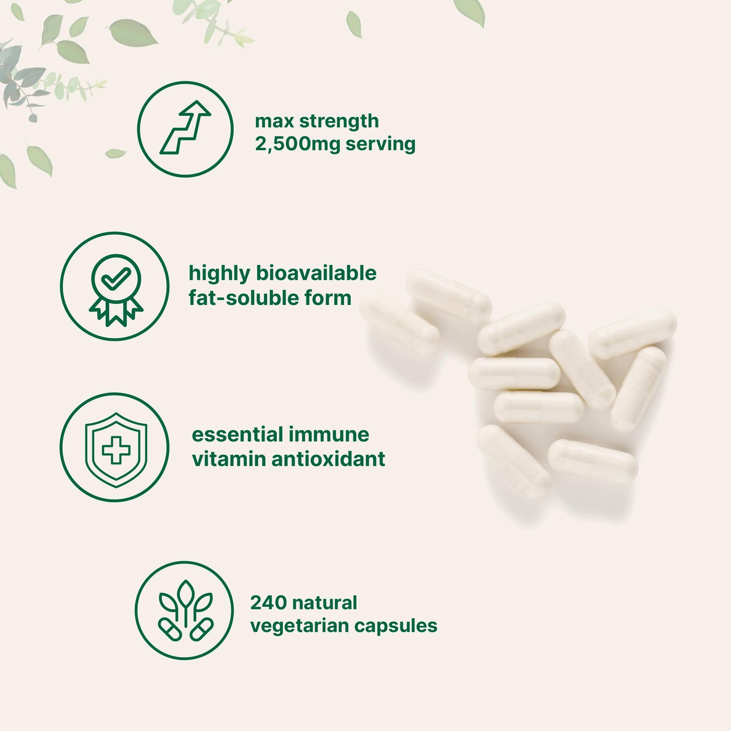 Liposomal Vitamin C 2,500mg – 240 Veggie Capsules | High Bioavailability & Immune Support