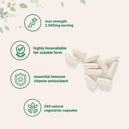 Liposomal Vitamin C 2,500mg – 240 Veggie Capsules | High Bioavailability & Immune Support