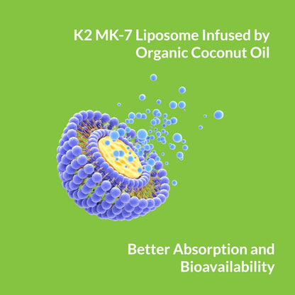 UpNourish Liposomal Vitamin K2 MK7 180 mcg – 180 K2 Softgels | High Absorption