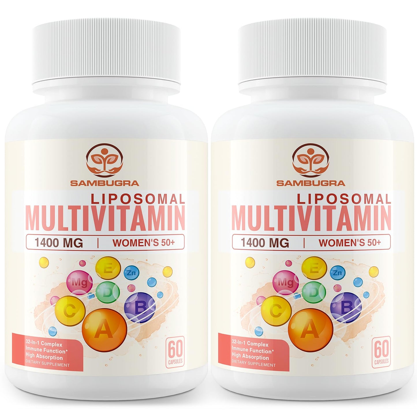 Liposomal Multivitamin for Women 50+ - Iron-Free 120 Capsules | CoQ10 & Bone Health