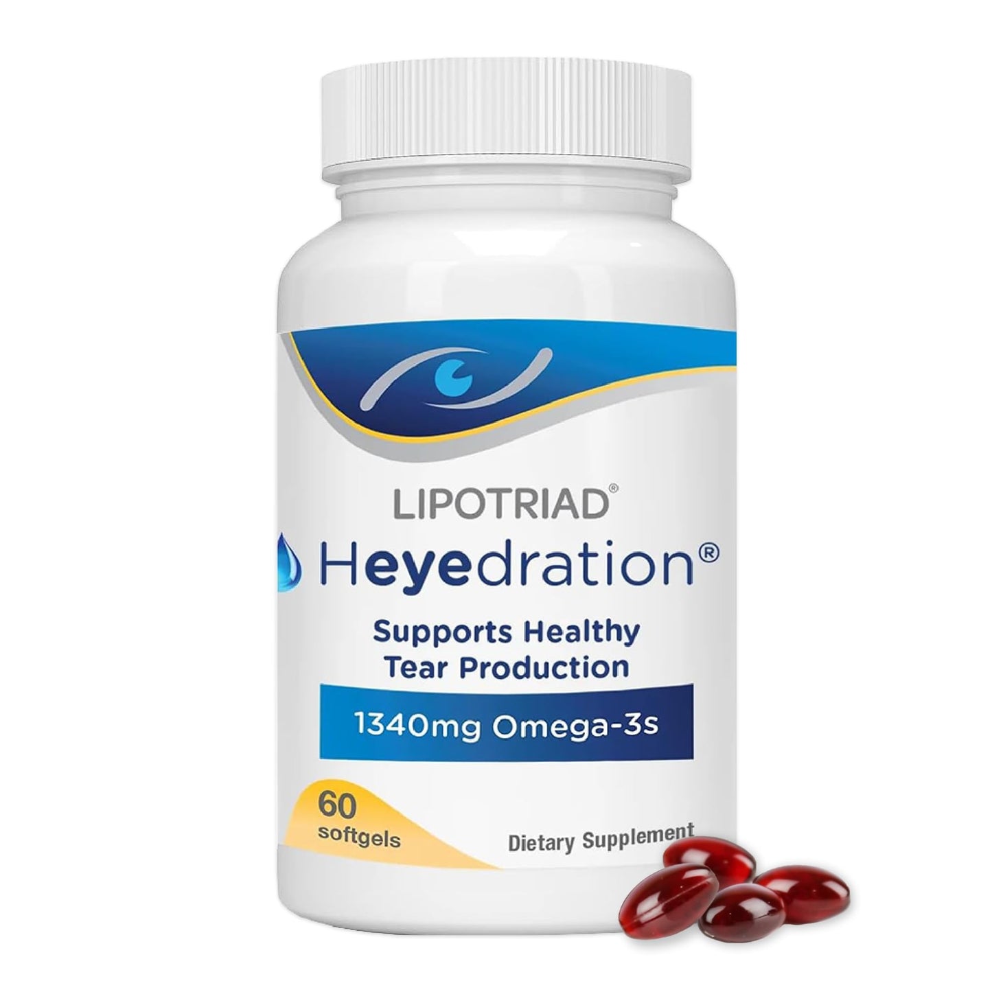 Lipotriad Heyedration Eye Vitamins - 60 Softgels, 30-Day Omega-3 Eye Health Formula