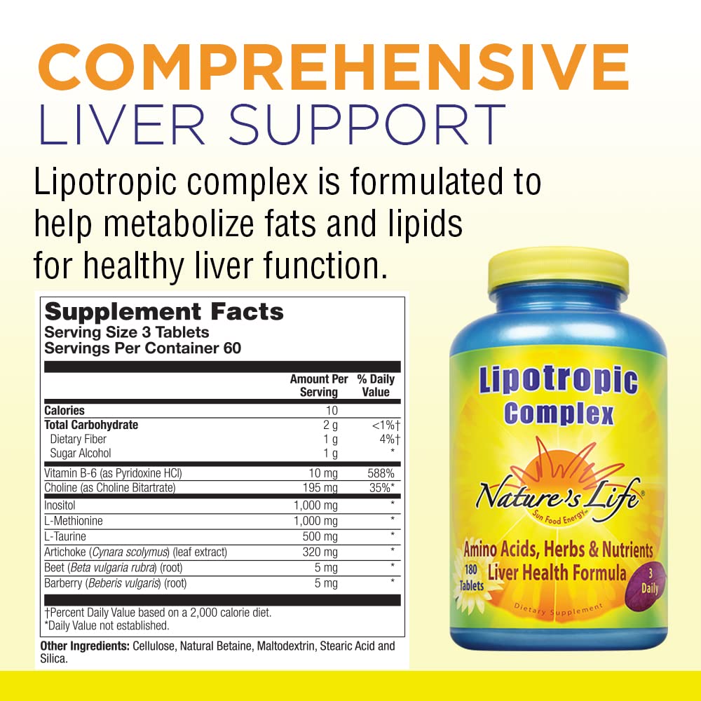 Nature's Life Lipotropic Complex – Liver Support with Choline & Inositol | Non-GMO