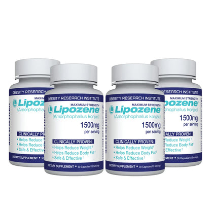 Lipozene Diet Pills – 4 Bottles (120 Capsules) Fiber-Based Appetite Control BritishVita | Premium UK Vitamins & Wellness Supplements