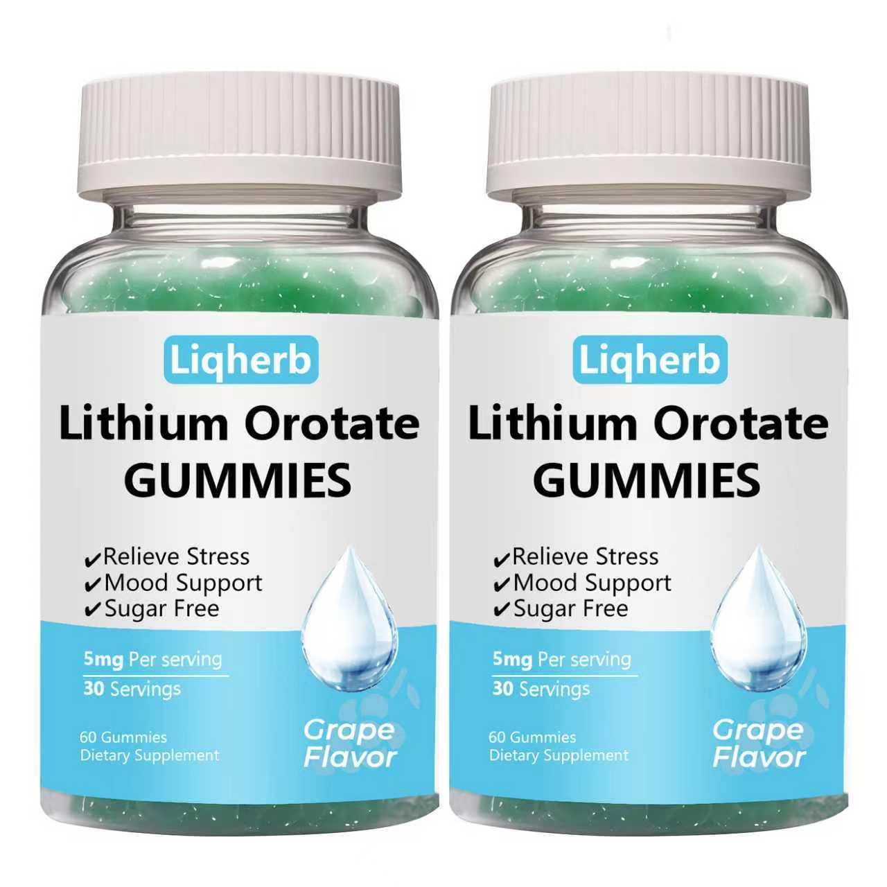Liqherb Lithium Orotate Gummies 5mg – Mood Support & Stress Management (Vegan, Sugar-Free)