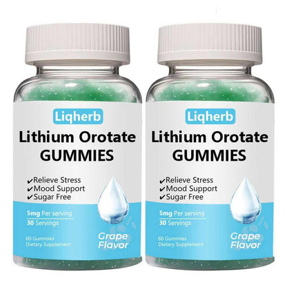 Liqherb Lithium Orotate Gummies 5mg – Mood Support & Stress Management (Vegan, Sugar-Free)