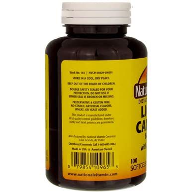 Liquid Calcium 600mg with Vitamin D3 (100 Softgels) – 3 Bottles (Total 300 Softgels)