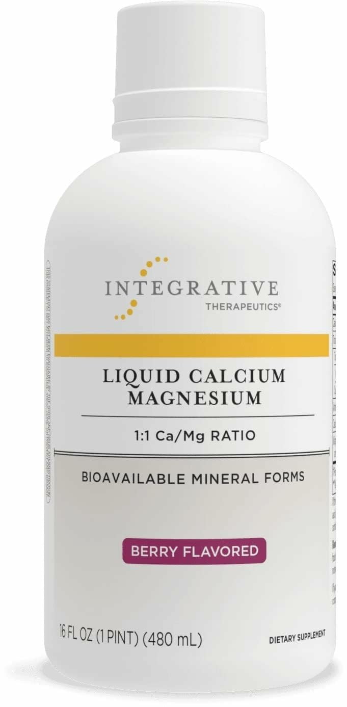 Integrative Therapeutics Liquid Calcium Magnesium – Berry Flavor, Vitamin D3, 16 oz | 32 Servings