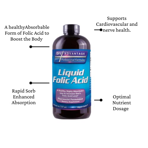 Liquid Folic Acid 800 MCG, 8 oz - Dr's Advantage