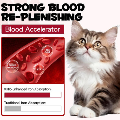 Liquid Iron Drops for Cats - Supports Anemia, Energy & Vitality (Caramel Flavor) 2 fl oz