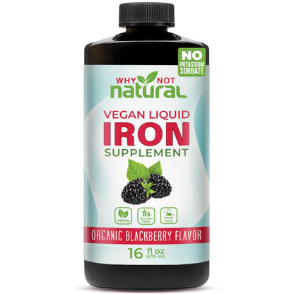 Liquid Iron Supplement – Ferrous Bisglycinate, Vegan, Blackberry 16 oz