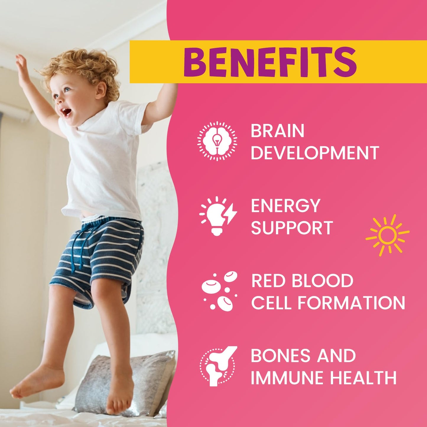 Liquid Iron Supplement for Kids, Women & Men – 2 oz, Calcium & Zinc