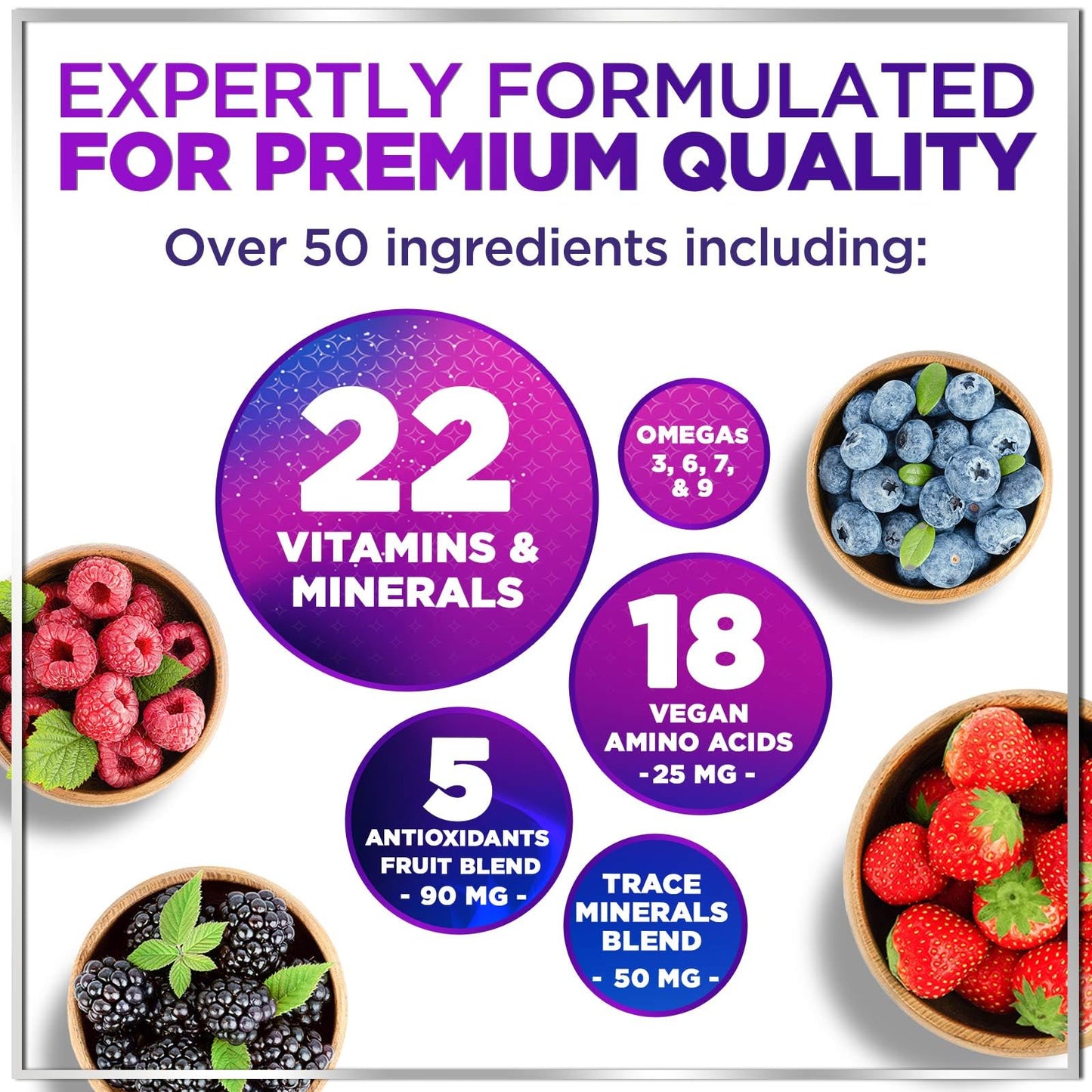 Liquid Multivitamin Sugar Free Berry 15 oz – Vegan, Non-GMO Daily Multivitamin