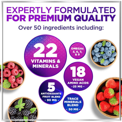 Liquid Multivitamin Sugar Free Berry 15 oz – Vegan, Non-GMO Daily Multivitamin