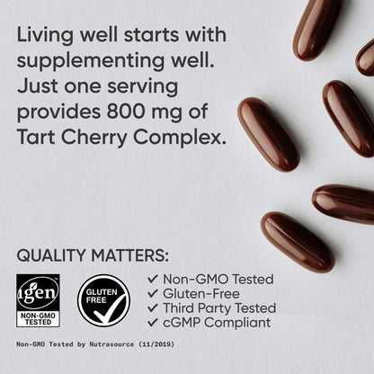 Sports Research Tart Cherry Capsules – Montmorency Tart Cherries, Non-GMO & Gluten Free, 60 Liquid Softgels