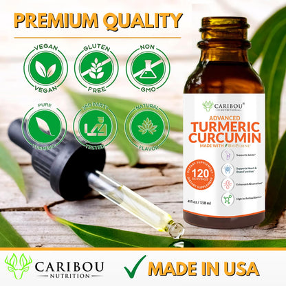 Liquid Turmeric Curcumin with Bioperine for Enhanced Absorption - Joint Support (4 oz)