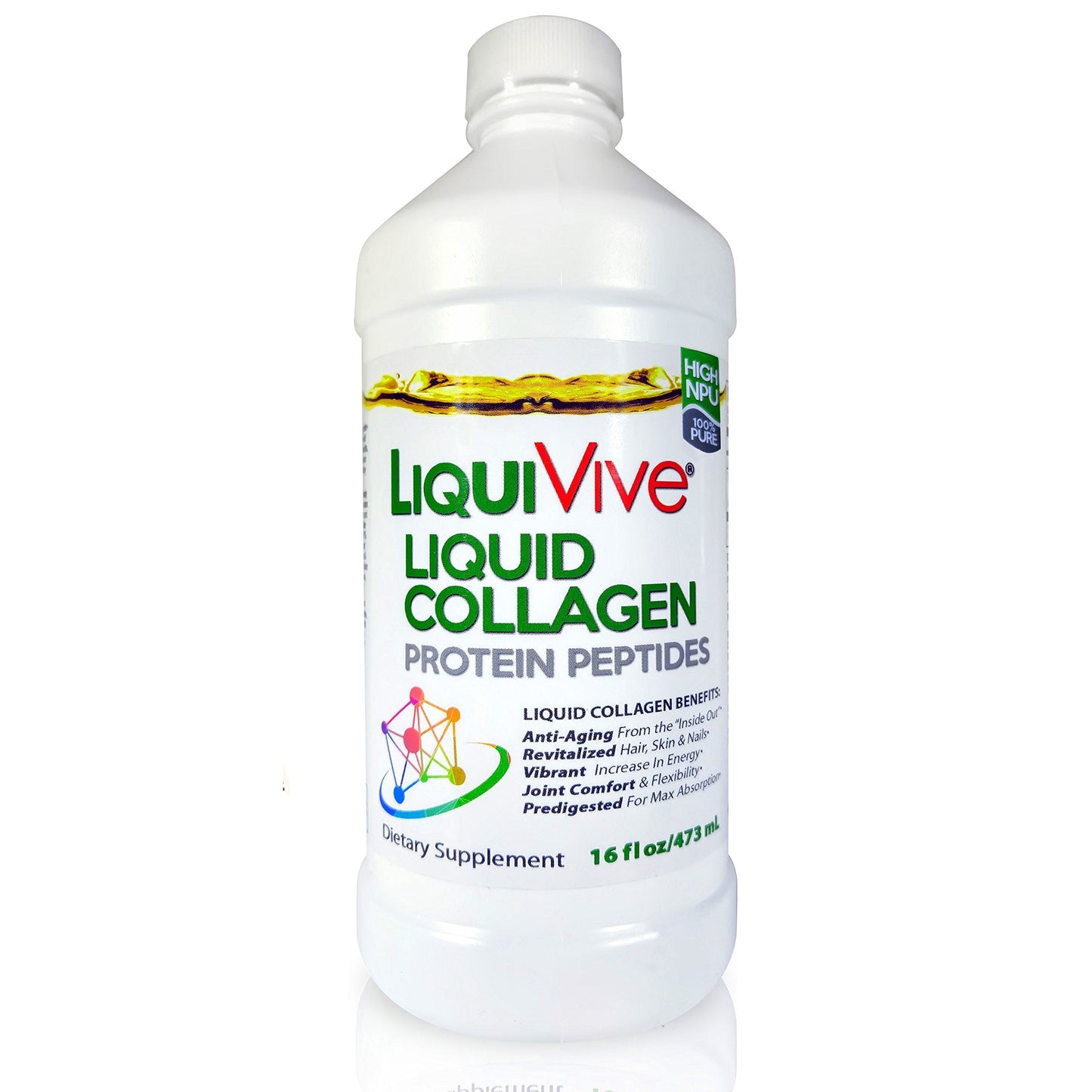 LiquiVive Liquid Collagen Protein Peptides Concentrate | Hydrolyzed Collagen Drink | Higher Absorption