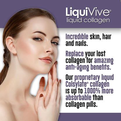 LiquiVive Liquid Collagen Protein Peptides Concentrate | Hydrolyzed Collagen Drink | Higher Absorption