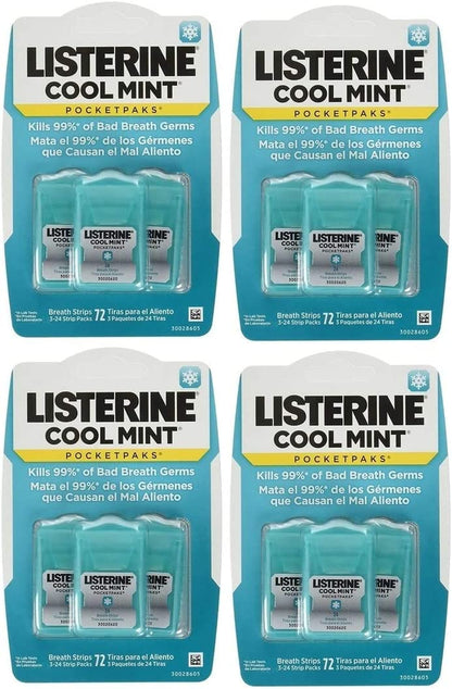 Listerine Cool Mint Pocketpaks Breath Strips – 288 Strips (12-24-Strip Pack)