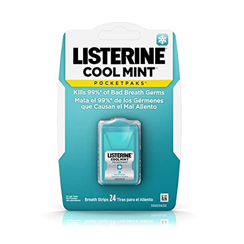 Listerine PocketPaks Cool Mint – 24 Strips per Pack, Pack of 12
