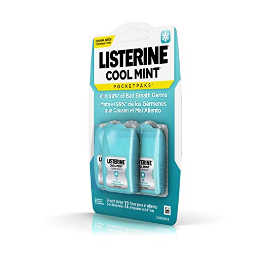 Listerine Pocketpaks Breath Strips – Cool Mint, 72 Count (Pack of 1)