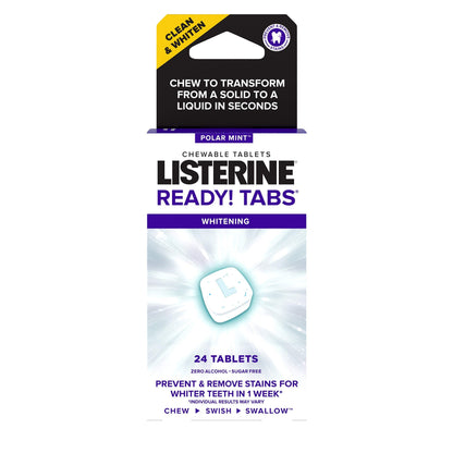 Listerine Ready! Tabs Whitening Chewables Polar Mint – 24 ct