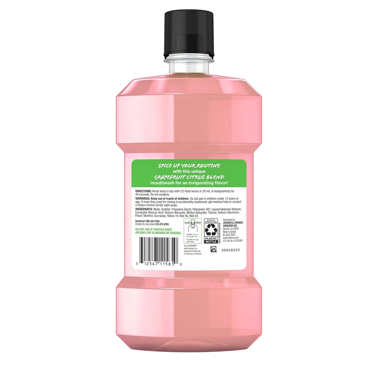 Listerine Zero Alcohol Mouthwash – Grapefruit Rose Limited Edition 500 mL | Kills 99% of Bad Breath Germs