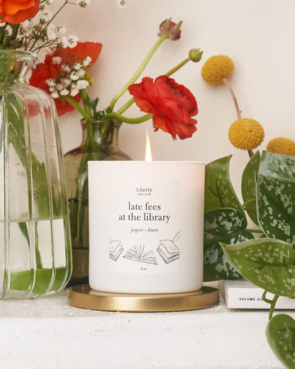 Literie NYC Inspired Candle – Paper & Linen, 9oz, 50-Hour Burn | Vegan Soy & Coconut