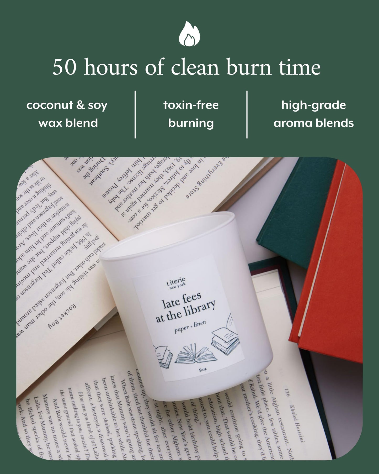 Literie NYC Inspired Candle – Paper & Linen, 9oz, 50-Hour Burn | Vegan Soy & Coconut