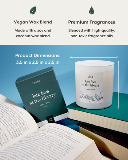 Literie NYC Inspired Candle – Paper & Linen, 9oz, 50-Hour Burn | Vegan Soy & Coconut