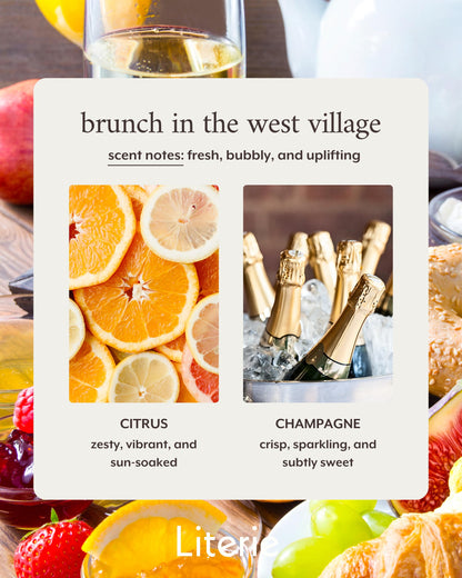 Brunch in The West Village Candle – Citrus & Champagne (9oz, Vegan Soy)