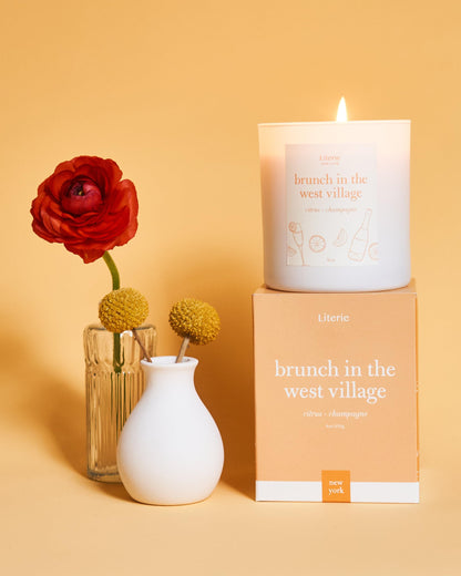 Brunch in The West Village Candle – Citrus & Champagne (9oz, Vegan Soy)