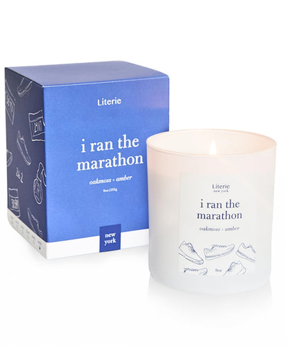 Literie NYC Inspired Candle – I Ran The Marathon, Oakmoss & Amber (9oz)