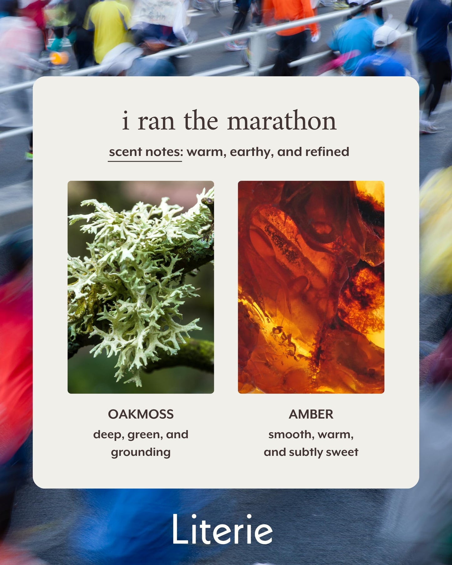 Literie NYC Inspired Candle – I Ran The Marathon, Oakmoss & Amber (9oz)